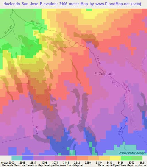 Hacienda San Jose,Ecuador Elevation Map