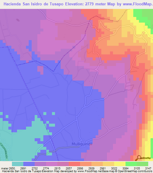 Hacienda San Isidro de Tusapo,Ecuador Elevation Map