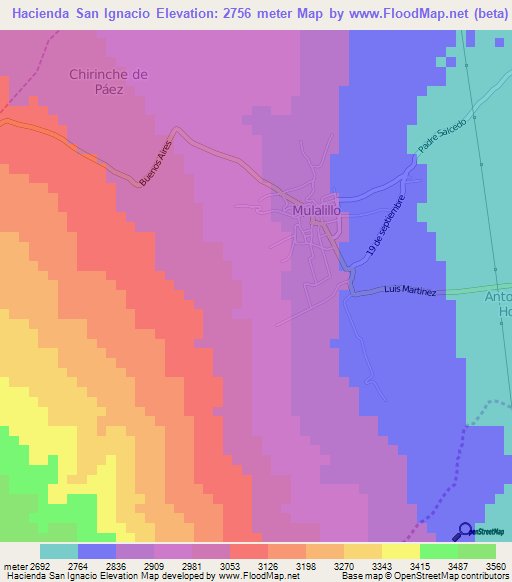 Hacienda San Ignacio,Ecuador Elevation Map