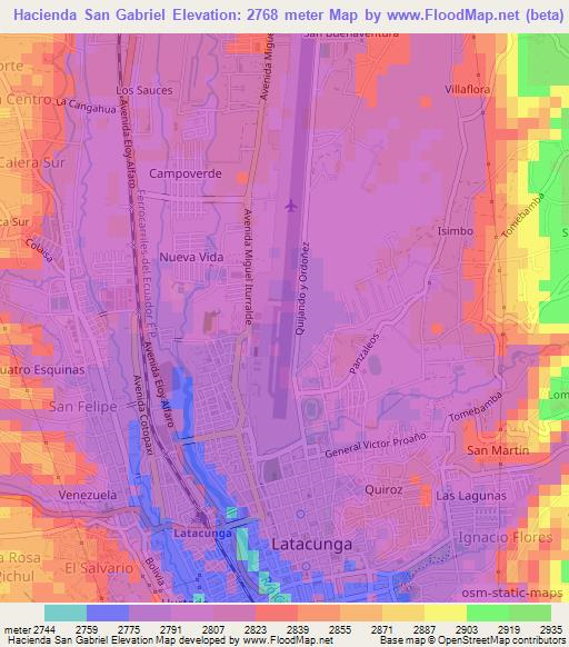 Hacienda San Gabriel,Ecuador Elevation Map