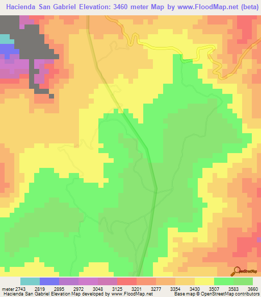 Hacienda San Gabriel,Ecuador Elevation Map