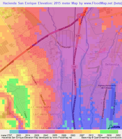 Hacienda San Enrique,Ecuador Elevation Map