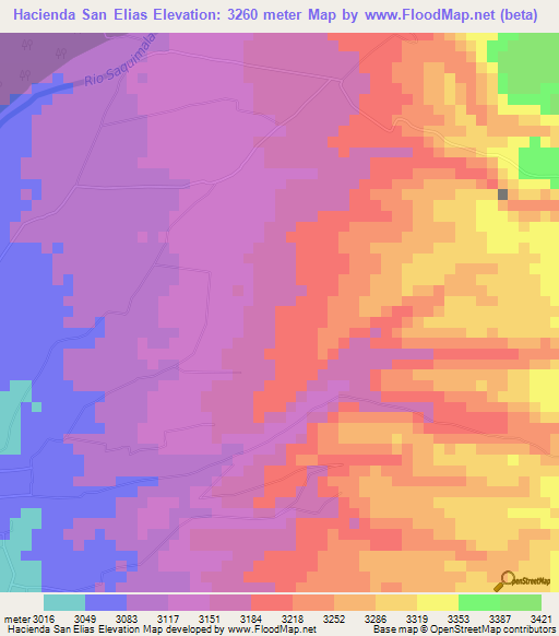 Hacienda San Elias,Ecuador Elevation Map