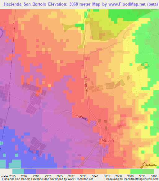 Hacienda San Bartolo,Ecuador Elevation Map