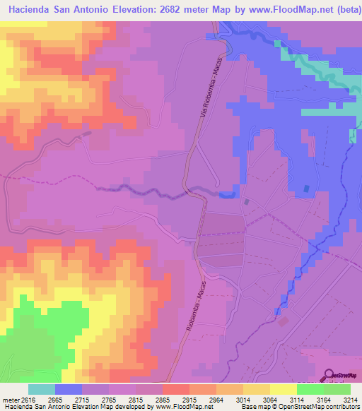 Hacienda San Antonio,Ecuador Elevation Map