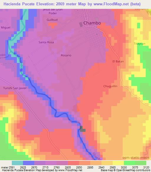 Hacienda Pucate,Ecuador Elevation Map