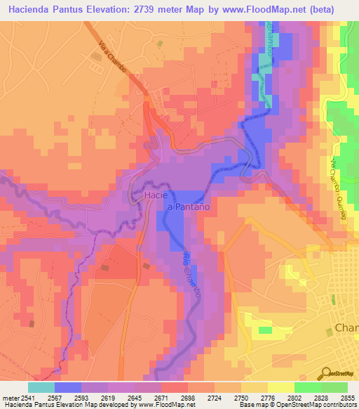 Hacienda Pantus,Ecuador Elevation Map