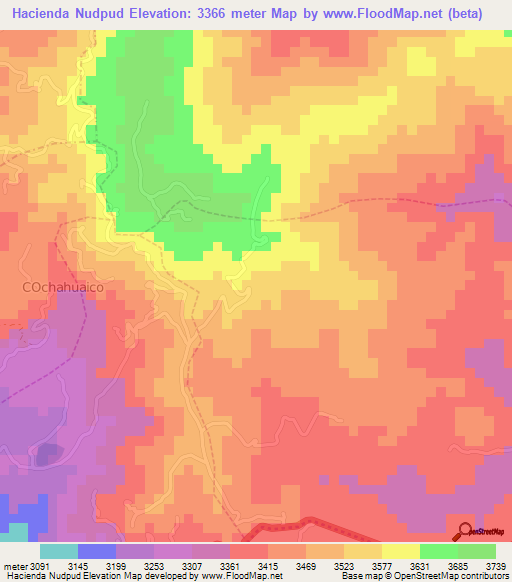 Hacienda Nudpud,Ecuador Elevation Map