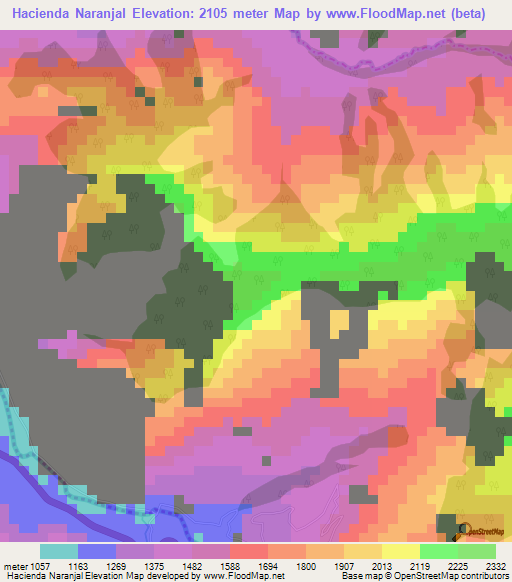 Hacienda Naranjal,Ecuador Elevation Map