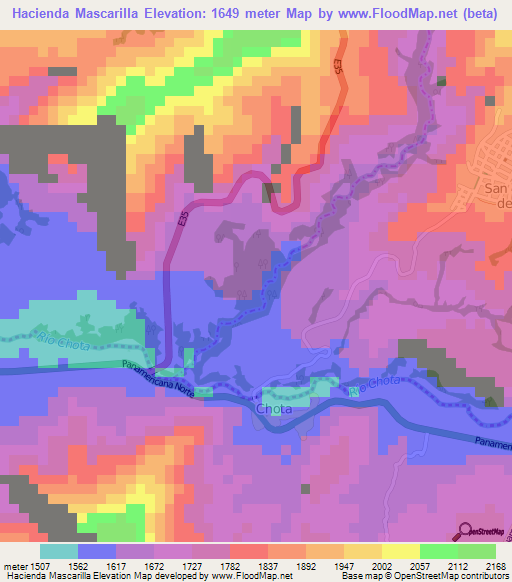 Hacienda Mascarilla,Ecuador Elevation Map