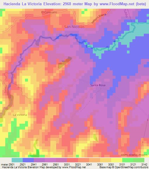 Hacienda La Victoria,Ecuador Elevation Map