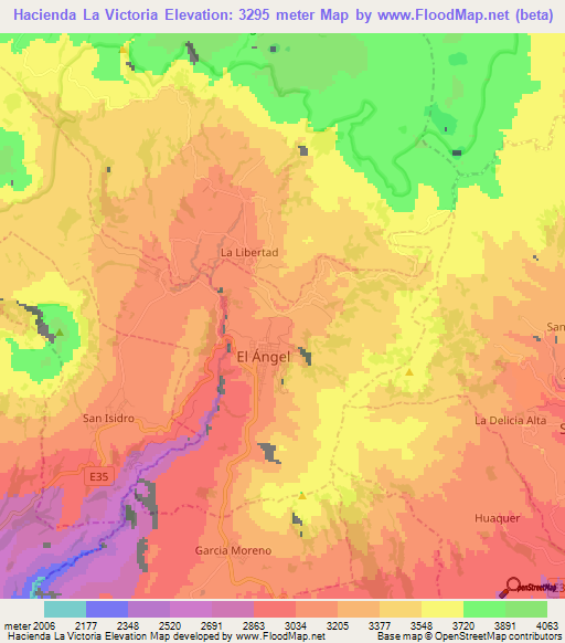 Hacienda La Victoria,Ecuador Elevation Map