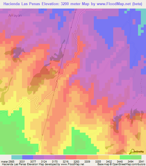 Hacienda Las Penas,Ecuador Elevation Map