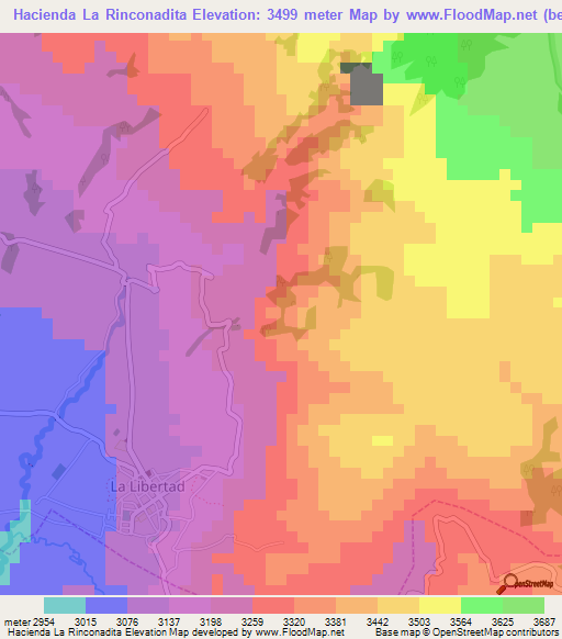 Hacienda La Rinconadita,Ecuador Elevation Map