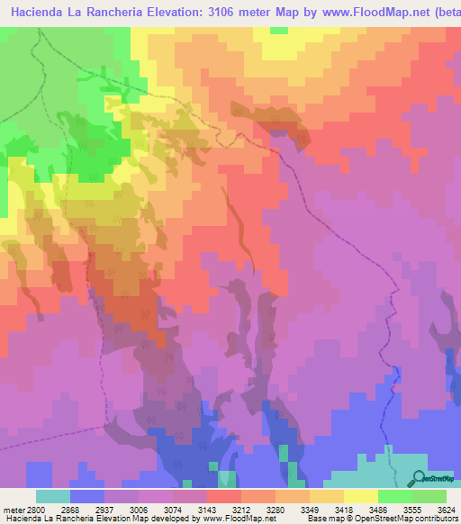 Hacienda La Rancheria,Ecuador Elevation Map