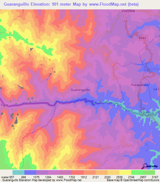 Guaranguillo,Ecuador Elevation Map