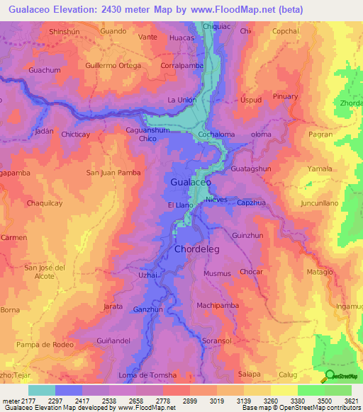 Gualaceo,Ecuador Elevation Map