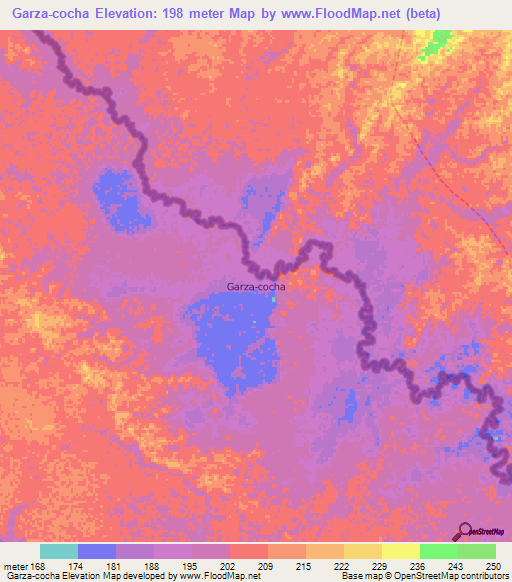 Garza-cocha,Ecuador Elevation Map