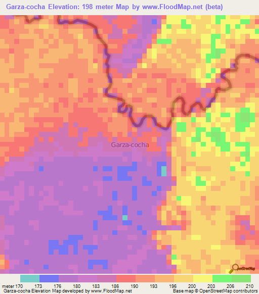 Garza-cocha,Ecuador Elevation Map