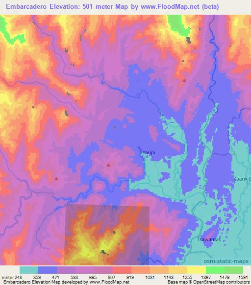 Embarcadero,Ecuador Elevation Map