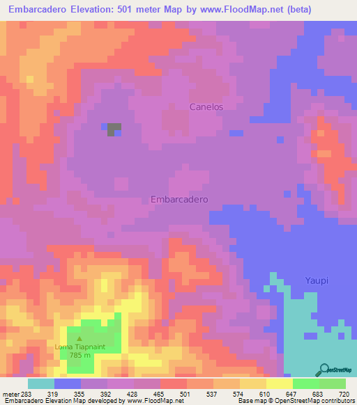 Embarcadero,Ecuador Elevation Map