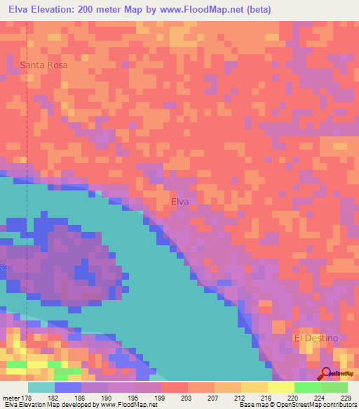 Elva,Ecuador Elevation Map