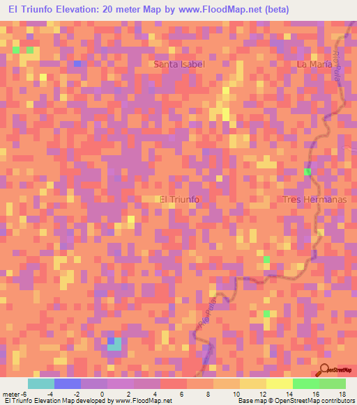 El Triunfo,Ecuador Elevation Map