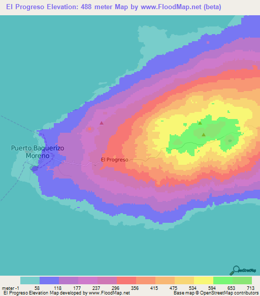 El Progreso,Ecuador Elevation Map