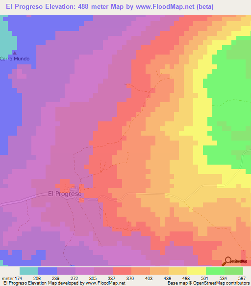 El Progreso,Ecuador Elevation Map