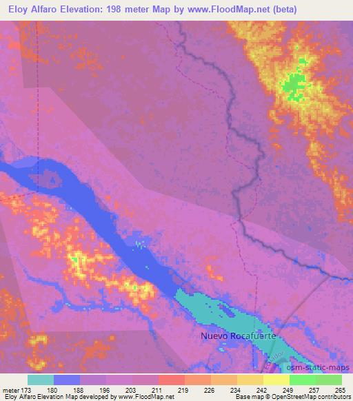 Eloy Alfaro,Ecuador Elevation Map