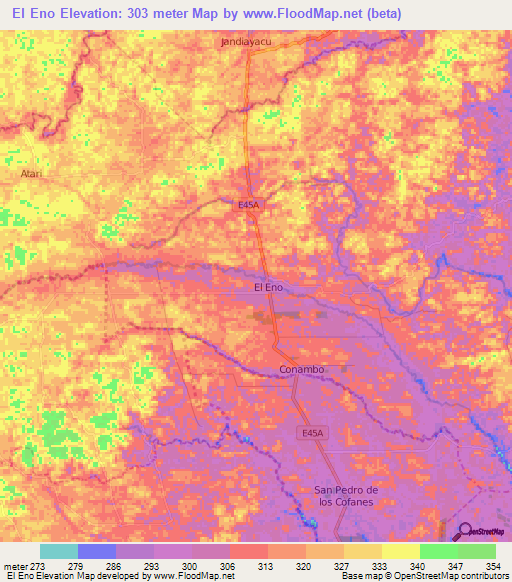 El Eno,Ecuador Elevation Map