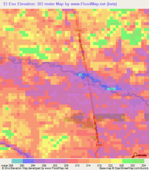 El Eno,Ecuador Elevation Map