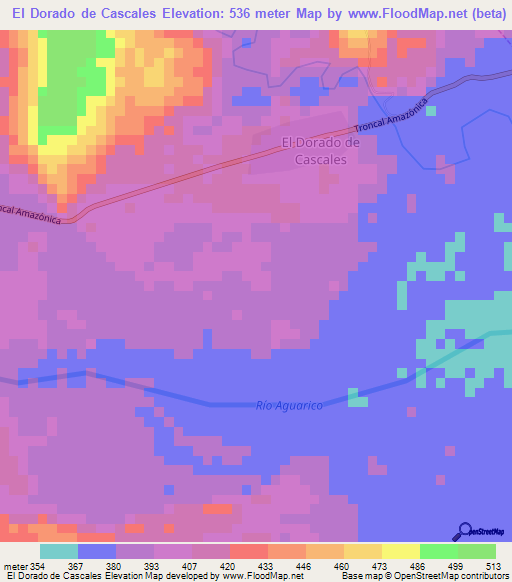 El Dorado de Cascales,Ecuador Elevation Map