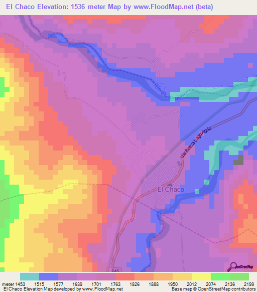 El Chaco,Ecuador Elevation Map