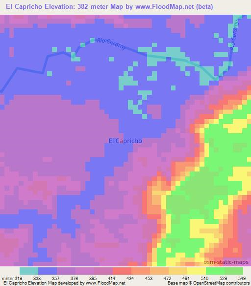 El Capricho,Ecuador Elevation Map