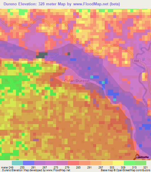 Dureno,Ecuador Elevation Map