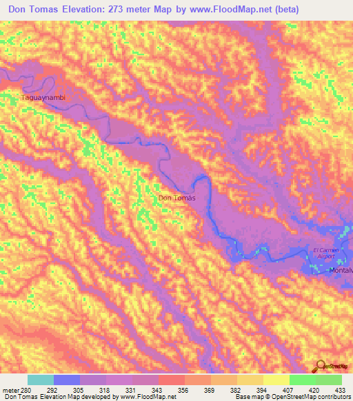 Don Tomas,Ecuador Elevation Map