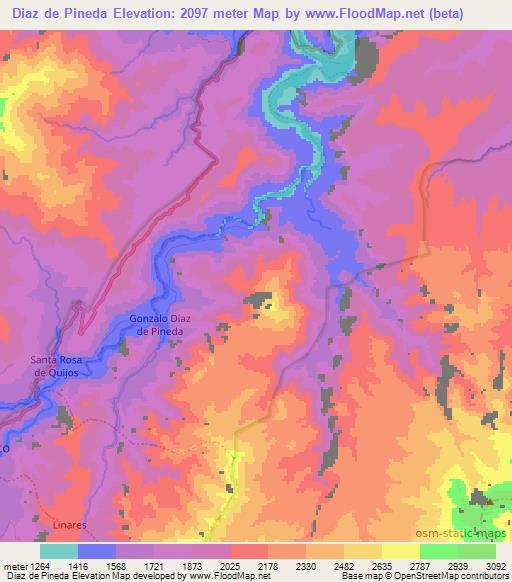 Diaz de Pineda,Ecuador Elevation Map