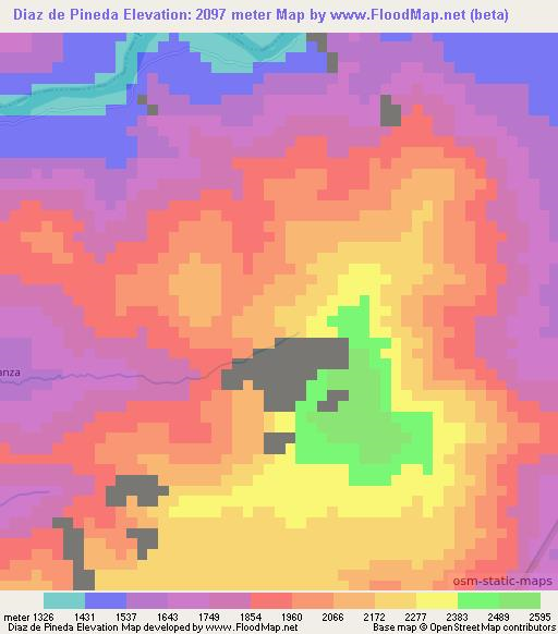 Diaz de Pineda,Ecuador Elevation Map