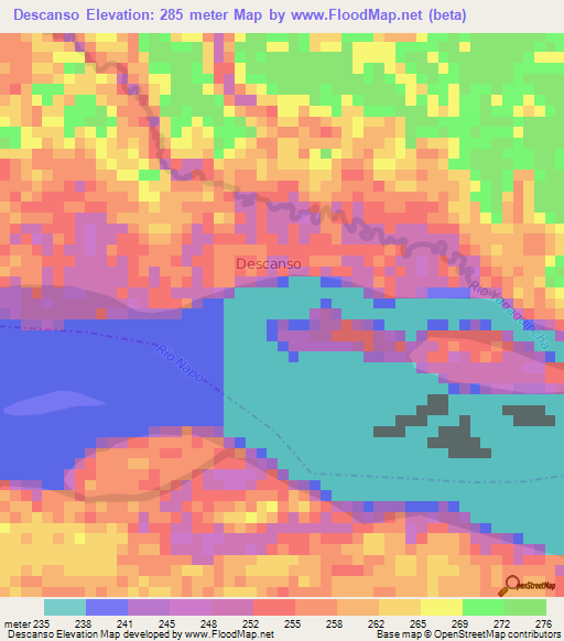 Descanso,Ecuador Elevation Map