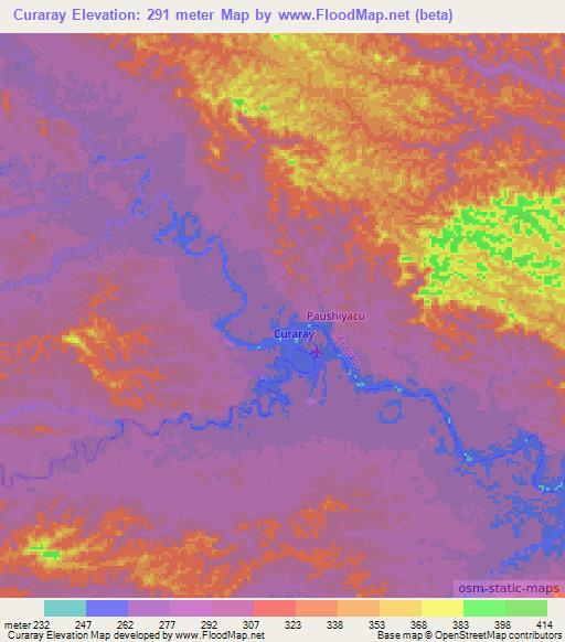 Curaray,Ecuador Elevation Map