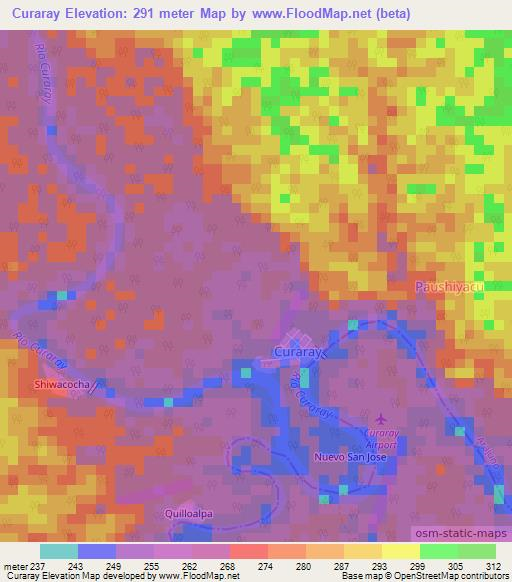 Curaray,Ecuador Elevation Map