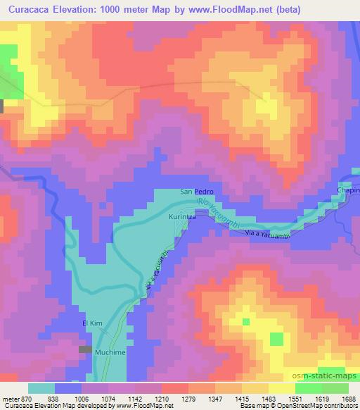 Curacaca,Ecuador Elevation Map