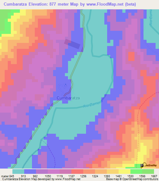 Cumbaratza,Ecuador Elevation Map