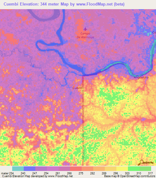 Cuembi,Ecuador Elevation Map