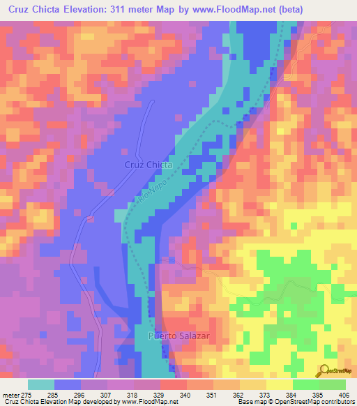 Cruz Chicta,Ecuador Elevation Map