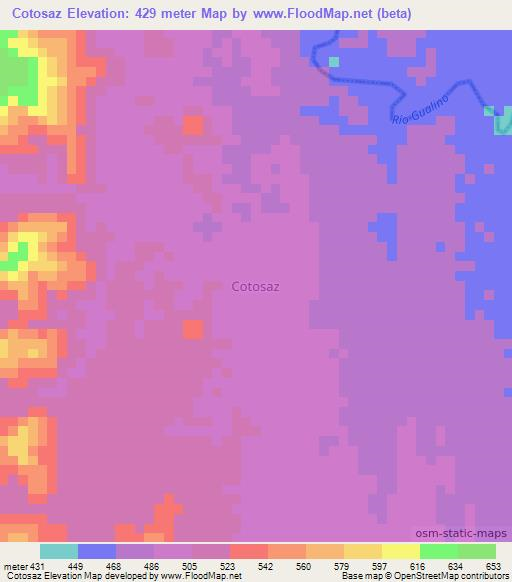 Cotosaz,Ecuador Elevation Map