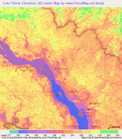 Coto Chicta,Ecuador Elevation Map