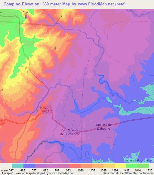Cotapino,Ecuador Elevation Map