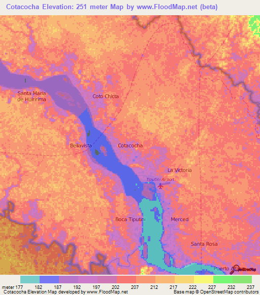 Cotacocha,Ecuador Elevation Map